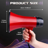 MyMealivos Portable Megaphone Bullhorn 20 Watt Power Megaphone Speaker Voice and Siren/Alarm Modes with Volume Control and Strap (Red)