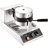 VEVOR Commercial Waffle Maker, 1300W Round Waffle Iron, Non-Stick Rotatable Waffle Baker Machine With 122-572℉ Temp Range and Time Control, Teflon-Coated Baking Pan Stainless Steel Body 120V