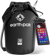 Earth Pak Waterproof Dry Bag - Roll Top Waterproof Backpack Sack Keeps Gear Dry for Kayak with Waterproof Phone Case