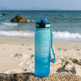 OLDLEY Water Bottle, 32oz Motivational Sports Water Bottle with Time Marker - Times to Drink - Tritan, BPA Free, Wide Mouth Leakproof, Luca (1 Bottle)