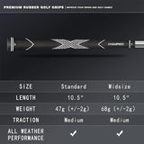 CHAMPKEY Premium Rubber Golf Grips 13 Pack | High Traction and Feedback Rubber Golf Club Grips | Choose Between 13 Grips with 15 Tapse and 13 Grips with All Kits