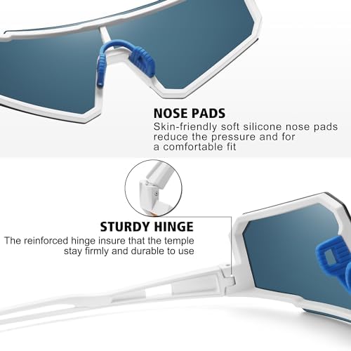 STORYCOAST Polarized Sports Sunglasses for Men Women,Driving Fishing Cycling Mountain Bike Sunglasses UV400 Protection