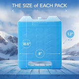 Jumbo Reusable Ice Packs for Cooler with Handle (4 Pack) Long Lasting Coolness, BPA Free, Freezer Packs for Extended Cooling | Cooler Ice Packs for Camping, Fishing, Hiking, Beach