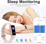 Fitness Tracker with 24/7 Heart Rate, Blood Oxygen Blood Pressure Sleep Monitor, Activity Trackers 5 ATM Waterproof,Step Calorie Counter Pedometer Health Smart Watch for Women Men Pink