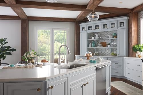 Moen Essie Spot Resist Stainless MotionSense Wave One-Handle Touchless Kitchen Faucet with Pulldown Sprayer and Soap Dispenser, 87014EWSRS