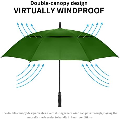 MRTLLOA 54/62/68/72 Inch Automatic Open Golf Umbrella, Extra Large Oversize Double Canopy Vented Windproof Waterproof Stick Umbrellas for Rain