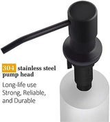 Soap Dispenser for Kitchen Sink, Built in Sink Soap Dispenser Lotion Dispenser with 17 OZ Bottle, Refill from The Top Bar Sink Soap Dispenser, Black (1 Pack)