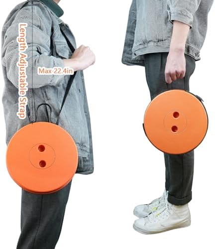 Boreeman Upgraded Folding Stool Lightweight Yet More Sturdy with Load Capacity 400lbs Portable Collapsible Stool for Camping Fishing Hiking BBQ (All Orange)