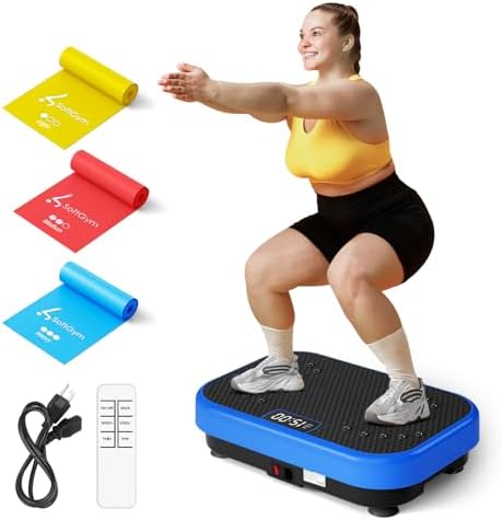 Vibration Plate Exercise Machine for Lymphatic Drainage Weight Loss,SoftGym Power Vibration Plate 300-400 Lbs Capacity Full Whole Body Workout Vibration Platform,Waver Vibration Plate for Home Fitness
