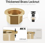 KES All Metal Bathroom Sink Drain with Strainer Basket Hair Catcher Anti Clog Pop Up Drain Stopper for Lavatory Vanity Vessel Sink with Overflow, Rustproof 18/8 Stainless Steel Matte Black S2013A-BK