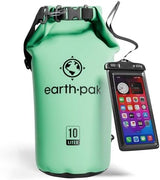 Earth Pak Waterproof Dry Bag - Roll Top Waterproof Backpack Sack Keeps Gear Dry for Kayak with Waterproof Phone Case