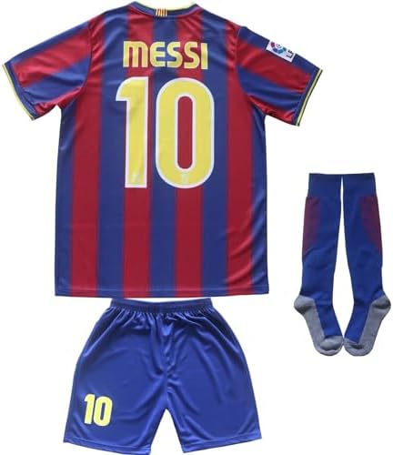 Barcelona Home Leo #10 Vintage 2009/2010 Limited Edition Football Soccer Kids Jersey Shorts Socks Set Youth Sizes