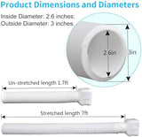 7ft Long Gutter Downspout Extensions, 3” Downspout Extender Drainage Pipe for 2"×3" Downspout and 3"×4"Downspout, Flexible Pipe Stretched Length 7ft, White,1-Pack