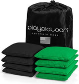 Play Platoon Cornhole Bags Weather Resistant- Set of 8 Regulation Bean Bags for Tossing- Official Professional Size & Weight Corn Hole Bags Two Color All Weather Cornhole Beans Bag Set with Tote Bag