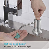 Dish Soap Dispenser for Kitchen Sink (Brushed Nickel), Countertop Sink Soap Dispenser Water Pump with 47” No-Spill Extension Tube Kit Design for Kitchen Bathroom, No More Refills （Sliver）