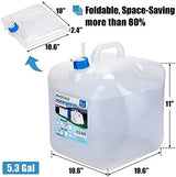 INNO STAGE 2 PACK Collapsible Water Container 5.3 Gallon with Spigot, Camping Water Storage Carrier Jug for Outdoors Hiking, Foldable Portable Water Canteen
