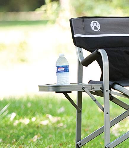 Coleman Portable Aluminum Camp Chair with Side Table & Cup Holder, Lightweight Folding Chair for Outdoor Seating