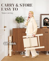 GameGem 2 Step Ladder, Folding Step Stool with Wider Pedal, Anti-Slip Feet & Non Slip Stripes, Aluminum Sturdy Material, 300Lbs Capacity, Elegant Look of Cream Chocolate Better Matches Your Home