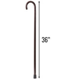 DMI Round Handle Wood Cane, Wooden Walking Cane with Rubber Tip, Durable and Warp Resistant Walnut Wooden Walking Stick, Lightweight and Strong, Holds up to 250 lbs, Made in the USA