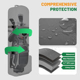 Golf Travel Bags for Airlines with Adjustable Support Rod and Detachable Shoulder Straps, Soft Foldable Golf Club Travel Covers, 900D Heavy Duty Oxford -Universal Size