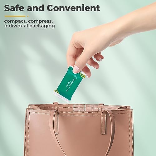 40 PCS Disposable Towel Compressed Towel Tablets, Disposable Face Compressed Towel, Compressed Hand Wipe Portable Washcloth, Portable Compressed Coin Tissue for Travel Home and Outdoor Hiking