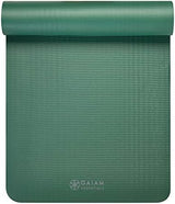 Gaiam Essentials Thick Yoga Mat Fitness & Exercise Mat with Easy-Cinch Yoga Mat Carrier Strap, 72"L x 24"W x 2/5 Inch Thick