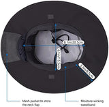 BASSDASH UPF 50+ Sun Fishing Hat Water Resistant with Detachable Neck Flap