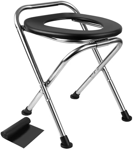 Portable Toilet for Camping, Portable Toilet Seat, Portable Toilet Travel, Stainless Steel Portable Toilet, Foldable Portable Toilet for Camping/Car