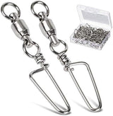 AMYSPORTS High Strength Fishing Snap Swivels Ball Bearing Swivels Stainless Fishing Swivels Saltwater Corrosion Resistance Barrel Swivel for Freshwater Fishing