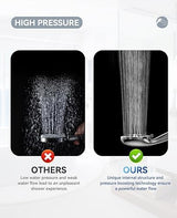 JDO Shower Head with Handheld, High Pressure Handheld Shower Head 9 Settings, Detachable Shower Head Set with Stainless Steel Hose and Shower Bracket (Chrome)
