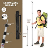Tarp Poles, Telescoping Tent Poles, Ultra-Lightweight Portable Aluminum Sun Shade Poles That Extends Up to 7'6",Suitable for Camping, Tent, Awning, Beach Shelter(2 PCS)