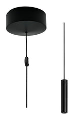 Taps2Traps™ Matt Black Bathroom Light Pull Switch with Mordern Sleek Toggle & Black Cord 2 Way 6A