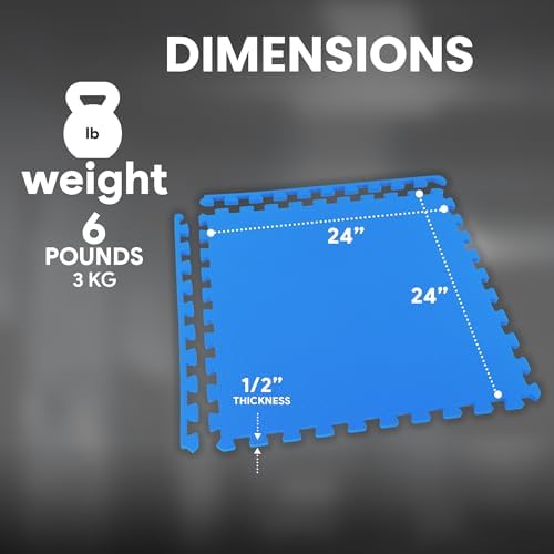 BalanceFrom Puzzle Exercise Mat with EVA Foam Interlocking Tiles for MMA, Exercise, Gymnastics and Home Gym Protective Flooring, Multiple Sizes and Colors