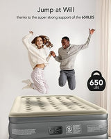 iDOO Luxury Air Mattress with Built in Pump, Queen Size Inflatable Mattress for Camping, Guests, 18" Raised Comfort Blow up Mattress, Portable & Waterproof Air Bed, Colchon Inflable