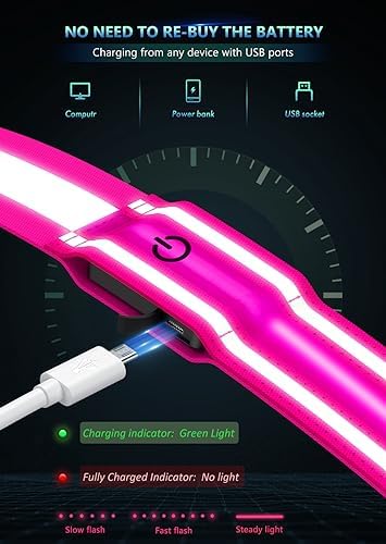 LED Reflective Belt Sash for Walking at Night, Night Running Safety Gear High Visibility Rechargeable LED Light Up Running Belt for Runners Walkers Men Women