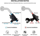 G-Promise Solid Metal Shower Arm Diverter with Holder for Hand Held Showerhead and Fixed Spray Head, G 1/2 3-Way Bathroom Universal Diverter System Replacement Part (Matte Black)