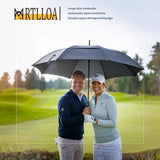 MRTLLOA 54/62/68/72 Inch Automatic Open Golf Umbrella, Extra Large Oversize Double Canopy Vented Windproof Waterproof Stick Umbrellas for Rain