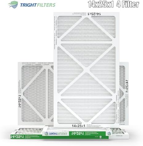 14x25x1 Air Filter 4 Pack, MERV 8 Pleated Dust Defense Air Filters Replacement Air Conditioner HVAC AC Furnace Filter, Durable and Lightweight