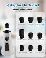 Hygie Rinse Stainless Faucet Head Replacement with 15 Adapters Compatible with Moen/Delta/Kohler Pull Down Kitchen Faucet, 3 Water Modes Kitchen Sink Faucet Sprayer Head, Brushed Nickel Finish