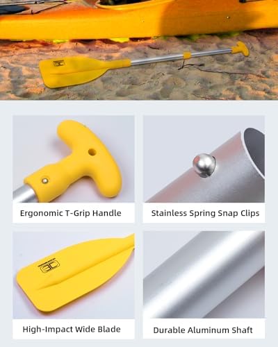 OCEANBROAD Telescoping Emergency Paddle 21''-42''/26''-54'' Aluminium Shaft for Kayaing Boating Canoeing River Tubing