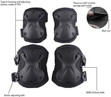AOUTACC Tactical Combat Knee & Elbow Protective Pads Set for Outdoor CS Paintball Game Cycling Safety Skateboarding Gear Skates Knee Protection Guard Pads