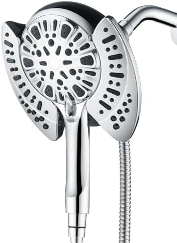 2-in-1 Shower Head with Handheld Combo: 2.5GPM Rainfall Shower Head & Handheld Shower Head Use Together or Alone, 9 Spray Settings Hand Held Shower Head with Hose, Shower Trim Systems