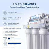 APEC Water Systems ROES-PH75 Essence Series Top Tier Alkaline Mineral pH+ 75 GPD 6-Stage Certified Ultra Safe Reverse Osmosis Drinking Water Filter System with Extra High Capacity Filter Set Stage 1-3