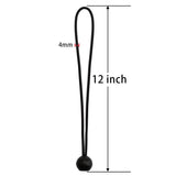 AOPRIE 30 Pcs Bungee Cords with Balls 12 inch Black Ball Bungees Heavy Duty Tarp Bungee Cords Trap Weather Resistant Tie Down Strap for Camping, Tents, Cargo, Holding Wire and Hoses