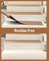 PADOOR Non Slip Stair-Treads, Rubber Backing Stair-Runners for Wooden Steps, 7PCS Residue Free Carpet Stair Treads for Kids and Dogs 8"x30" Beige
