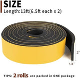 Yotache High Density Adhesive Foam Seal Tape 2 Rolls 2" W X 1/4" T, (New Adhesive Craft) Weather Strip Insulation for RV, Air Conditioning Window, Garage Door, Total 13 Ft Length