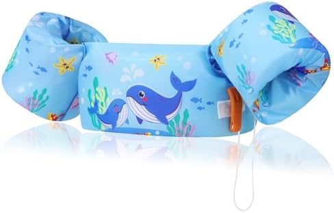 MoKo Toddler Swim Vest for Kids, 20-66 lbs, Arm Floaties with Adjustable Straps, Nylon Material, Swim Vest for Toddlers Learning to Swim