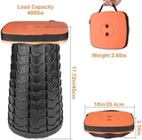 Boreeman Upgraded Collapsible Stool, Square Portable Stool, Lightweight Yet More Sturdy with Load Capacity 400lbs, Perfect for Camping Fishing Hiking BBQ (Square Orange)