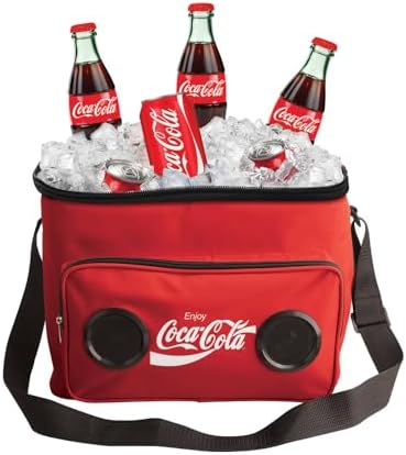Cooler Bag with Built-in Bluetooth Stereo Speakers, Multi-Zipped Pockets, 24 Can Capacity, Adjustable Shoulder Strap, 12 Hours of Insulated Cooling and Freshness, for Camping, Fishing, Beach