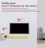 Quiet Register Booster Fan Fits 6" x 12" Register Holes, 10-Speed Smart Heating Cooling AC Vent Fan with Remote Control and Thermostat Control - Bronze